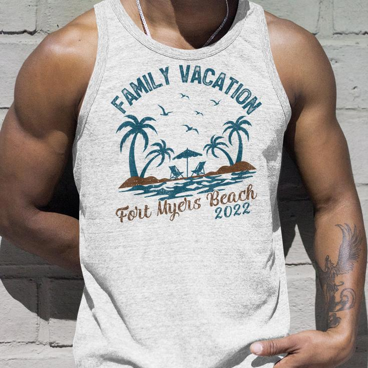 Family Vacation 2022 Palm Tree Florida Fort Myers Beach Unisex Tank Top Gifts for Him