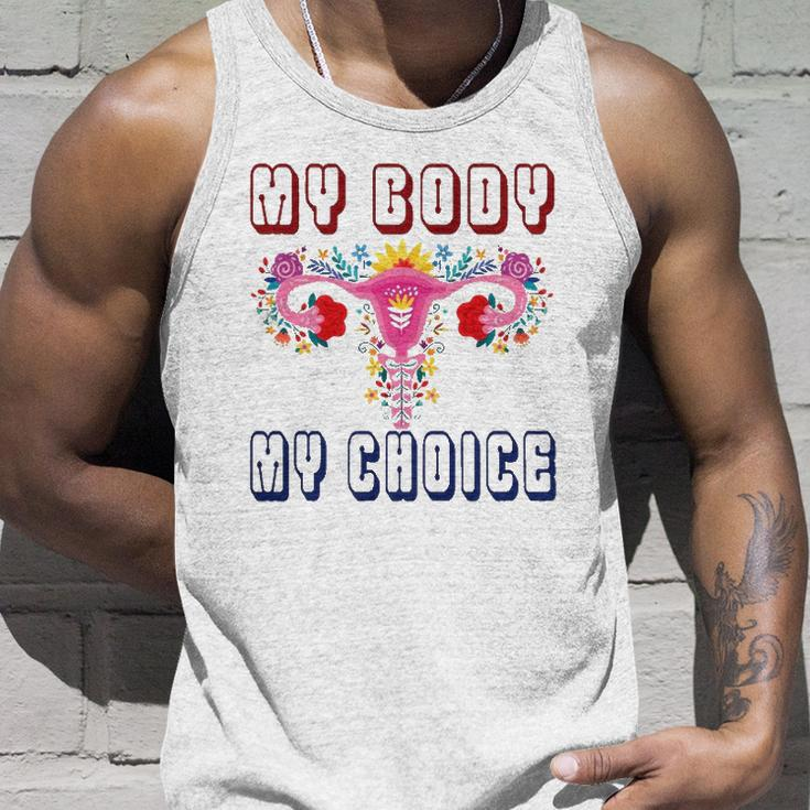 My Body My Choice Pro Roe Floral Uterus Unisex Tank Top Gifts for Him