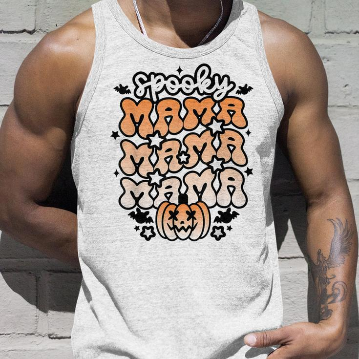 Retro Spooky Mama Floral Boho Ghost Mama Halloween Costume Unisex Tank Top Gifts for Him