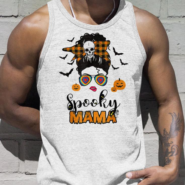 Spooky Mama Messy Bun For Halloween Messy Bun Mom Monster V2 Unisex Tank Top Gifts for Him