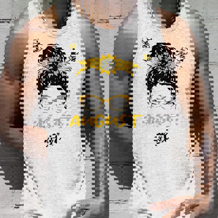 Womens August Girl Birthday Cute Messy Bun Bees Gifts Unisex Tank Top Gifts for Him