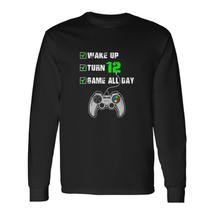 12Th Birthday Gamer Shirt Level 12 Unlocked Gamer Birthday Long Sleeve T-Shirt Gifts ideas