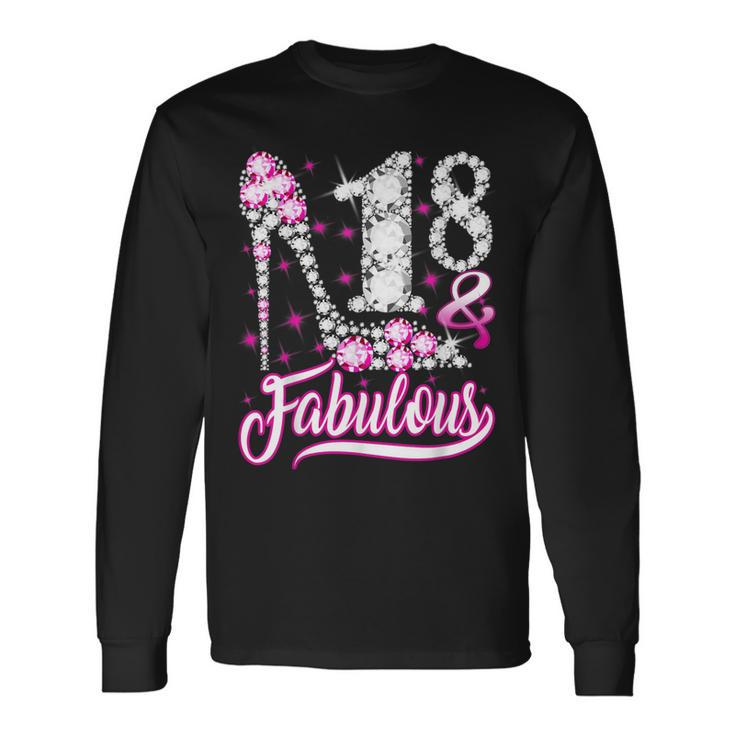 18 Years Old 18 & Fabulous 18Th Birthday Pink Diamond Men Women Long Sleeve T-Shirt T-shirt Graphic Print Gifts ideas