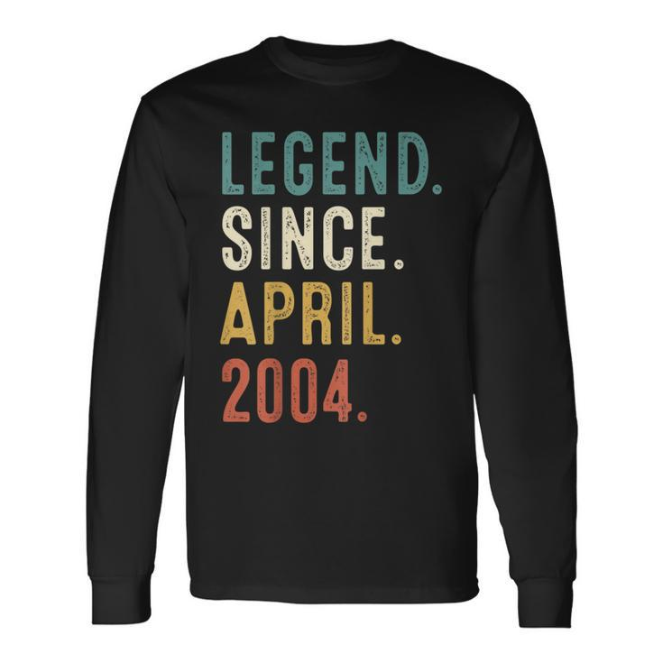 18 Years Old Legend Since April 2004 18Th Birthday Men Women Long Sleeve T-Shirt T-shirt Graphic Print