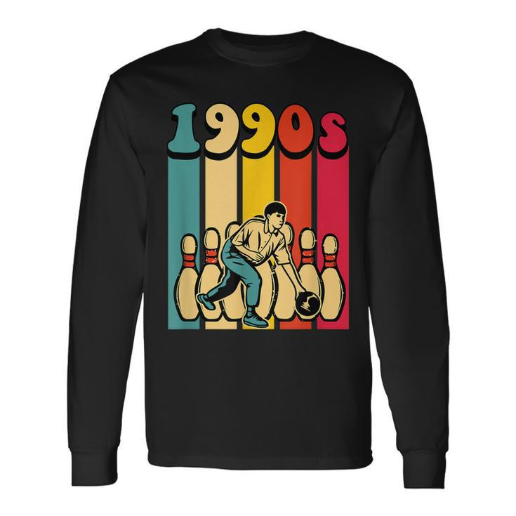 1990S Bowling Retro Vintage Back To The 90S Themed Party Men Women Long Sleeve T-Shirt T-shirt Graphic Print