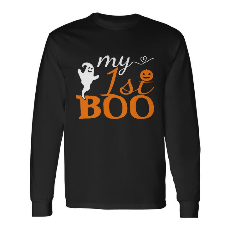 1St Boo Pumpkin Halloween Quote Long Sleeve T-Shirt