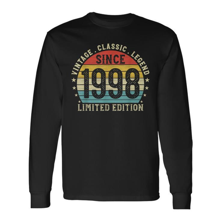 24Th Birthday Born In 1998 Vintage Classic 24 Year Old Long Sleeve T-Shirt