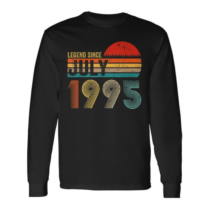 27 Years Old Retro Birthday Legend Since July 1995 Long Sleeve T-Shirt