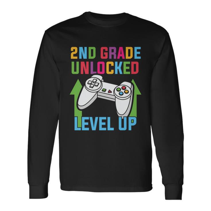 2Nd Grade Unlocked Level Up Back To School First Day Of School Long Sleeve T-Shirt