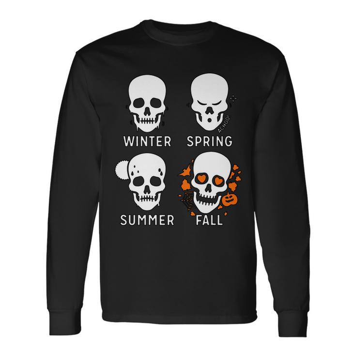 4 Seasons Skeleton Winter Summer Fall Spring Long Sleeve T-Shirt