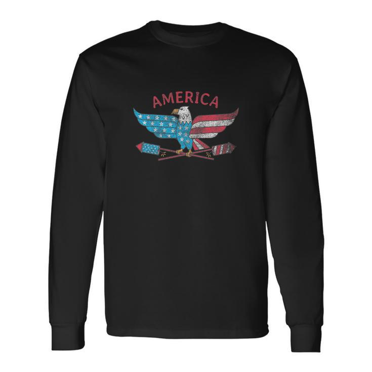 4Th Of July American Eagle Long Sleeve T-Shirt