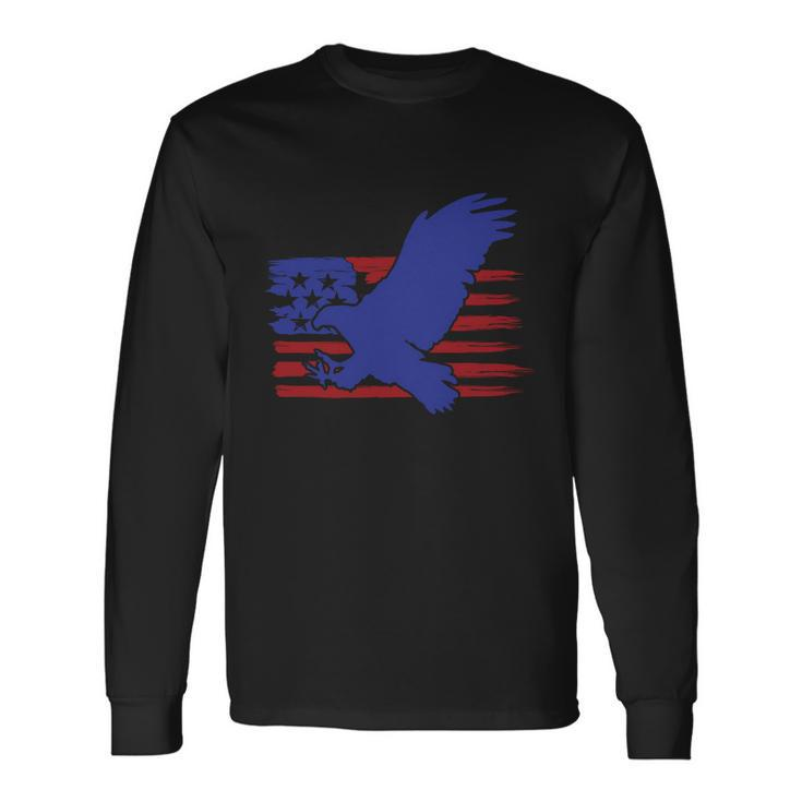 4Th Of July Eagle American Flag Proud American Long Sleeve T-Shirt