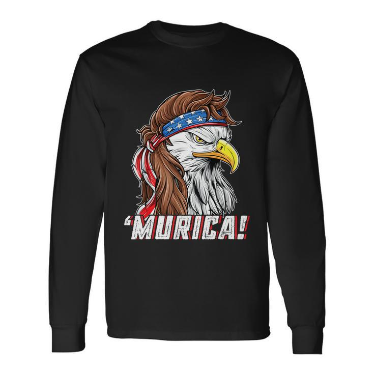 4Th Of July Eagle Mullet Murica American Flag Usa Merica Long Sleeve T-Shirt