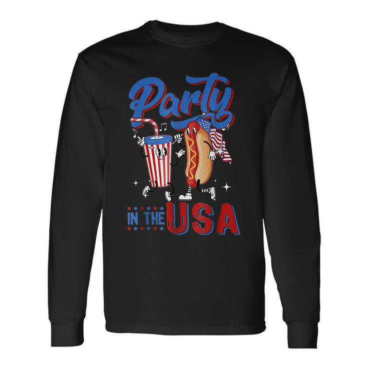 4Th Of July Food Party In The Usa Hot Dog Lover Long Sleeve T-Shirt