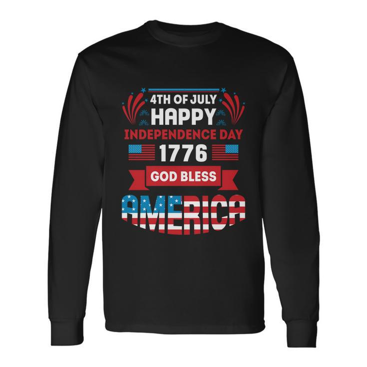 4Th Of July Happy Patriotic Day 1776 God Bless America Long Sleeve T-Shirt