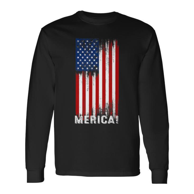 4Th Of July Independence Day Us American Flag Patriotic Long Sleeve T-Shirt