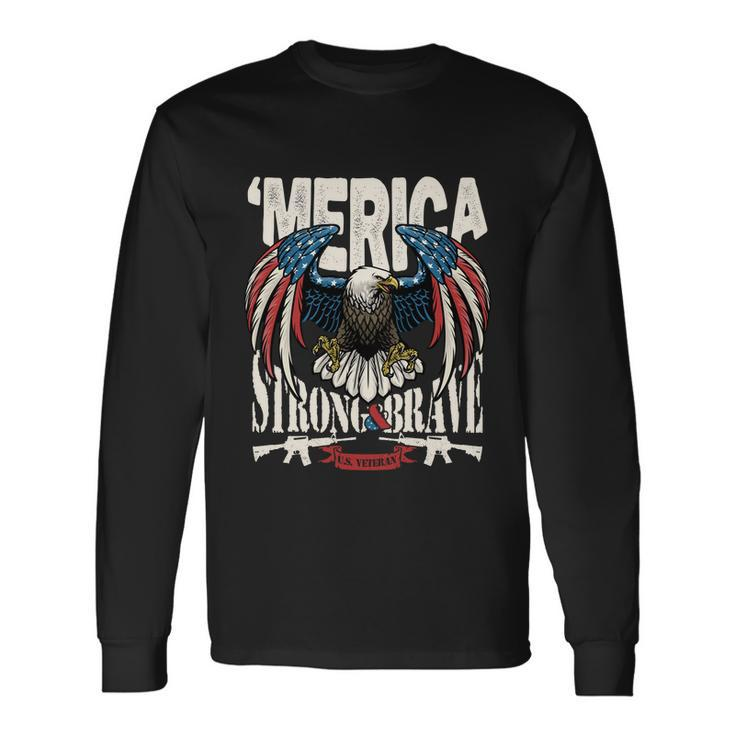 4Th Of July Usa Flag American Patriotic Eagle Long Sleeve T-Shirt