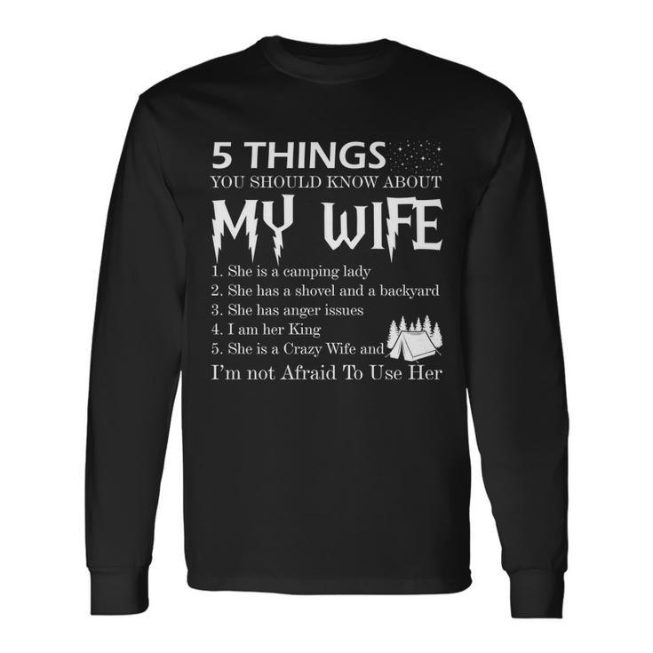 5 Things You Should Know About My Wife V2 Long Sleeve T-Shirt - Thegiftio