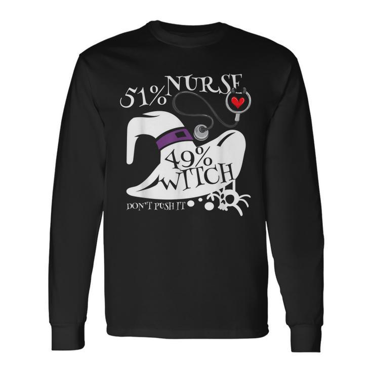 51 Nurse 49 Witch Halloween Speelbind Nurse Long Sleeve T-Shirt Gifts ideas