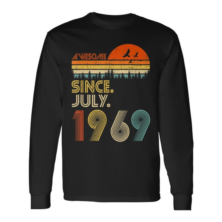 53 Years Old Awesome Since July 1969 53Rd Birthday Long Sleeve T-Shirt