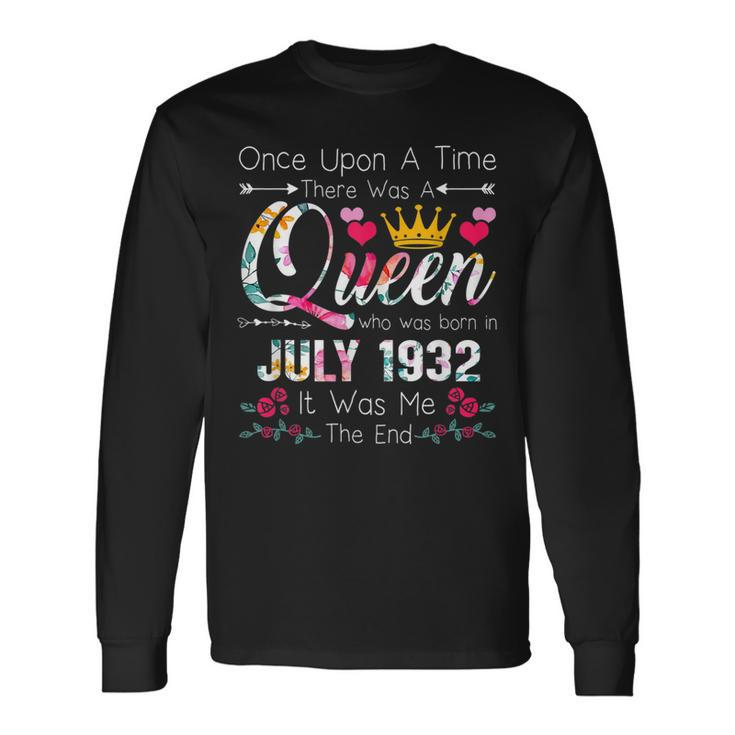 90 Years Birthday Girls 90Th Birthday Queen July 1932 Long Sleeve T-Shirt Gifts ideas