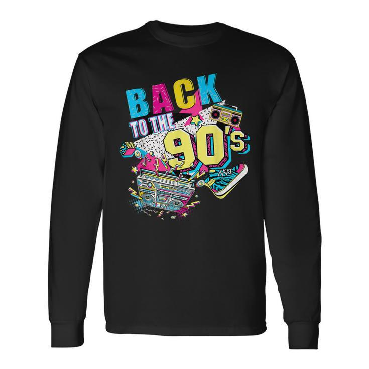Back To The 90S Retro Costume Party Cassette Tape Halloween Men Women Long Sleeve T-Shirt T-shirt Graphic Print