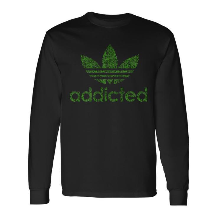 Addicted Weed Logo Long Sleeve T-Shirt