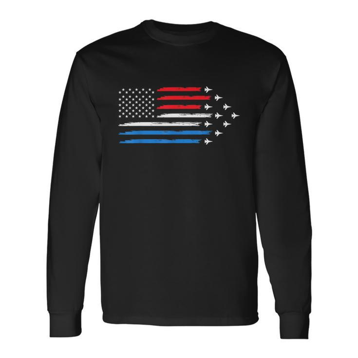 Air Force Us Veterans 4Th Of July Shirt American Flag Long Sleeve T-Shirt