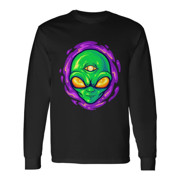 Alien Head Mascot Monster Tshirt Long Sleeve T-Shirt