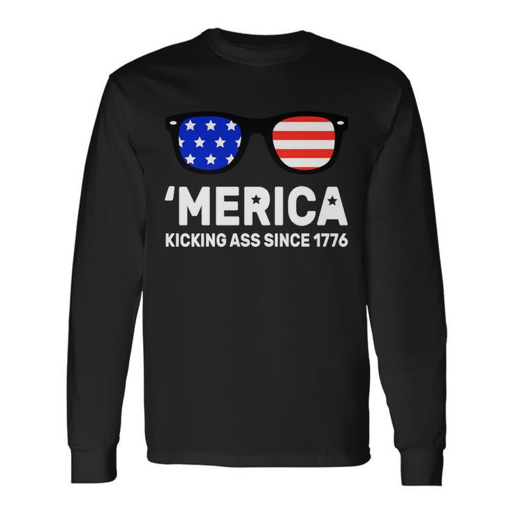America Kicking Ass Since 1776 Tshirt Long Sleeve T-Shirt Gifts ideas