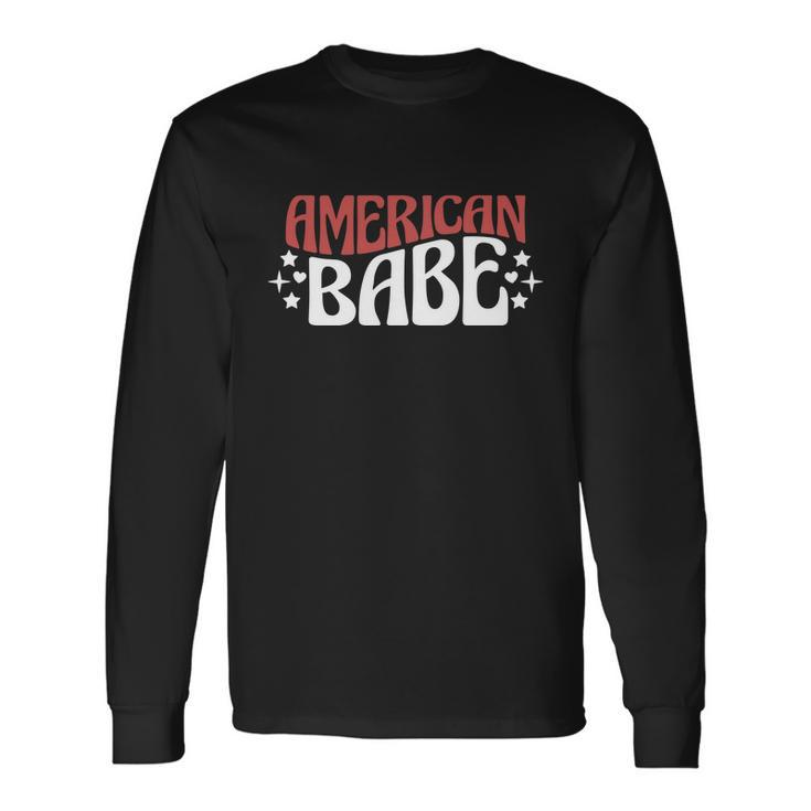 American Babe White 4Th Of July Long Sleeve T-Shirt