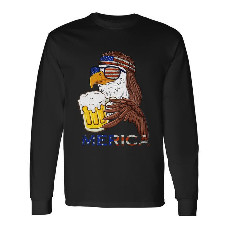 American Bald Eagle Mullet Graffiti 4Th Of July Patriotic Long Sleeve T-Shirt Gifts ideas