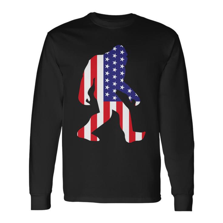 American Bigfoot Tshirt Long Sleeve T-Shirt