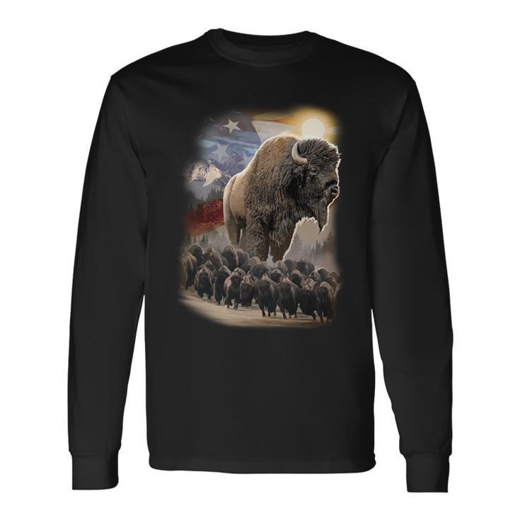 American Bison Tshirt Long Sleeve T-Shirt