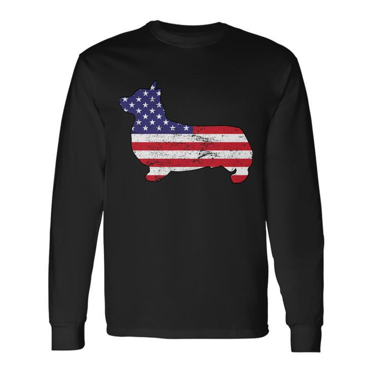 American Corgi Tshirt Long Sleeve T-Shirt Gifts ideas