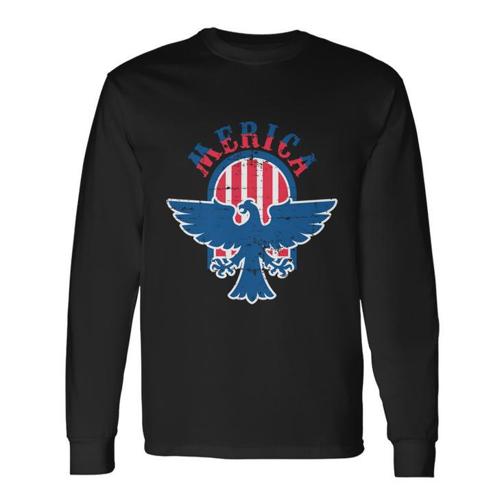 American Flag 4Th Of July Patriotic Eagle Mullet Cool Long Sleeve T-Shirt