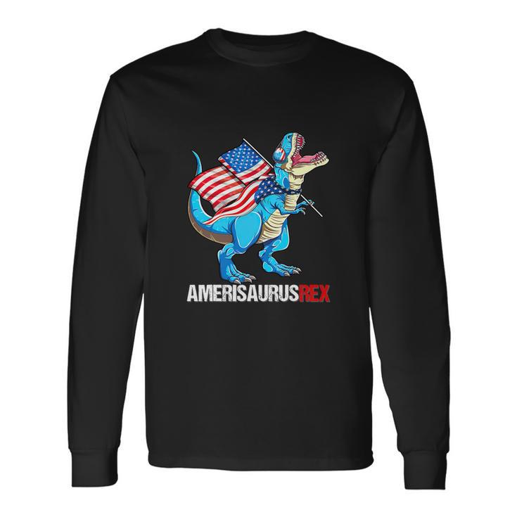 American Flag 4Th Of July Rex Dinosaur Long Sleeve T-Shirt