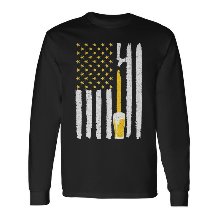 American Flag Beer Lovers Th Long Sleeve T-Shirt