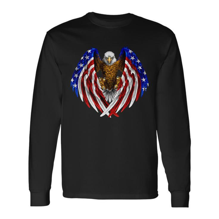 American Flag Eagle Tshirt V2 Long Sleeve T-Shirt