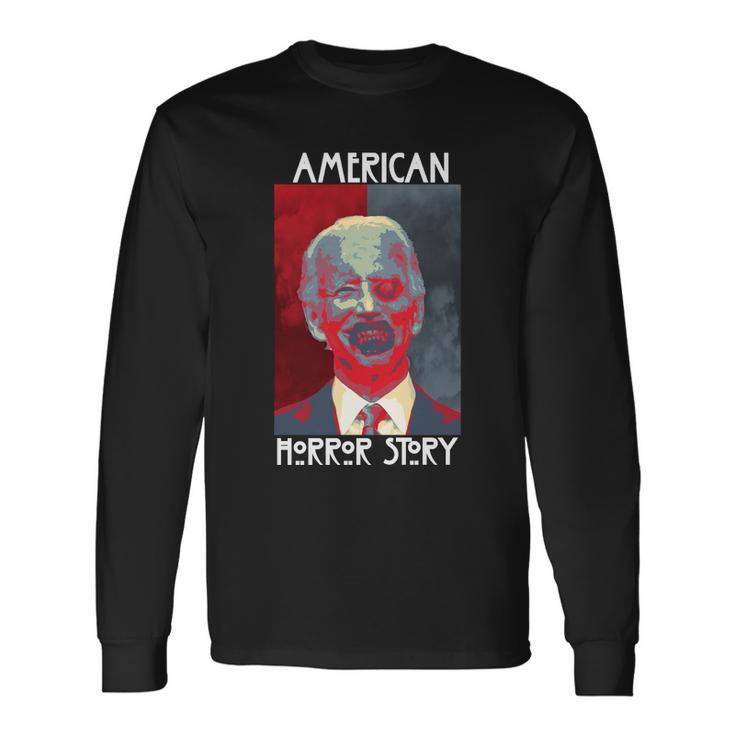 American Horror Anti Biden Tshirt Long Sleeve T-Shirt