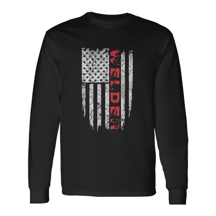 American Welder Proud Usa V2 Men Women Long Sleeve T-Shirt T-shirt Graphic Print