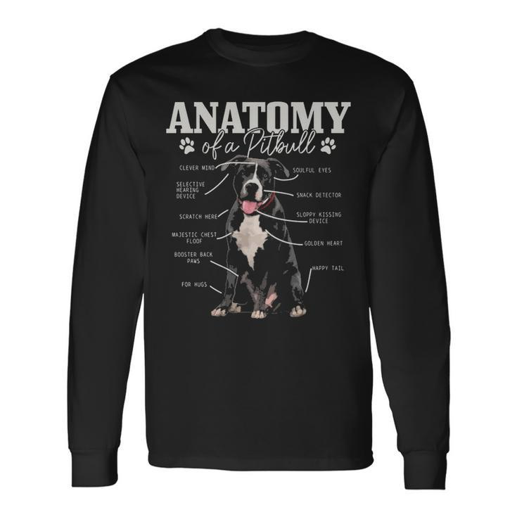 Anatomy Of A Pitbull Dog Cute Pitbull Mom Pitbull Dad Long Sleeve T-Shirt