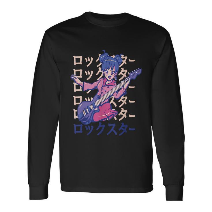 Anime Girl Bass Guitar Long Sleeve T-Shirt