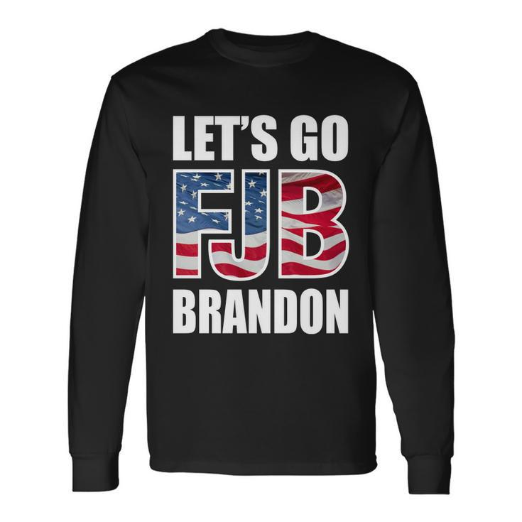Anti Biden Fjb Lets Go Brandon Fjb Flag Image Apparel Long Sleeve T-Shirt
