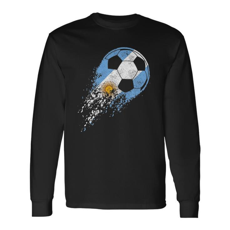 Argentina Soccer Argentinian Flag Pride Soccer Player Long Sleeve T-Shirt T-Shirt Gifts ideas