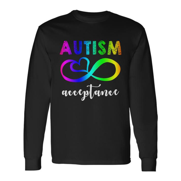 Autism Acceptance Rainbow Tshirt Long Sleeve T-Shirt