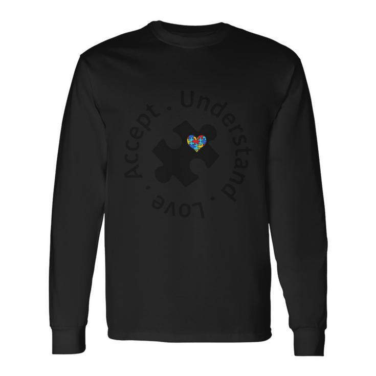 Autism Accpet Understand Love Autism Awareness Tshirt Long Sleeve T-Shirt
