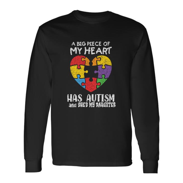 Autism Awareness Dad Mom Daughter Autistic Awareness Long Sleeve T-Shirt