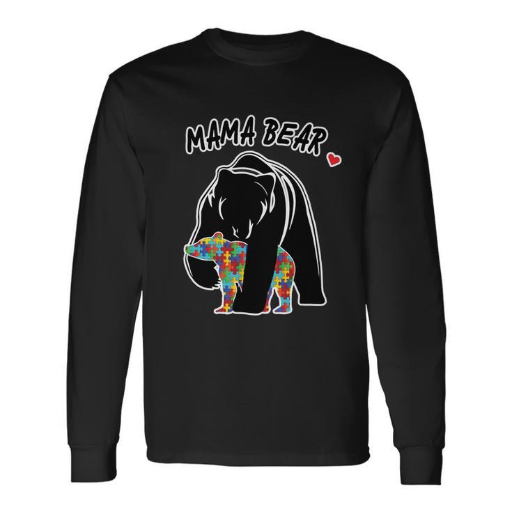 Autism Awareness Moma Bear Tshirt Long Sleeve T-Shirt