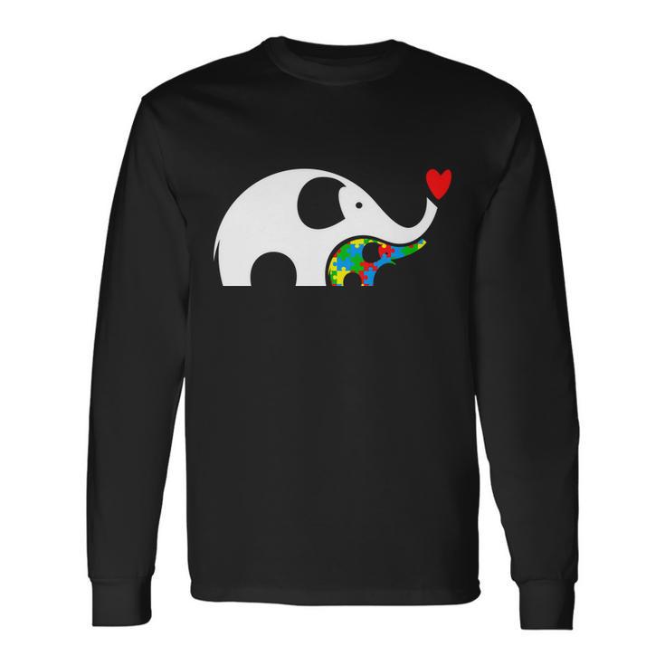 Autism Awareness Mother Baby Elephant Long Sleeve T-Shirt